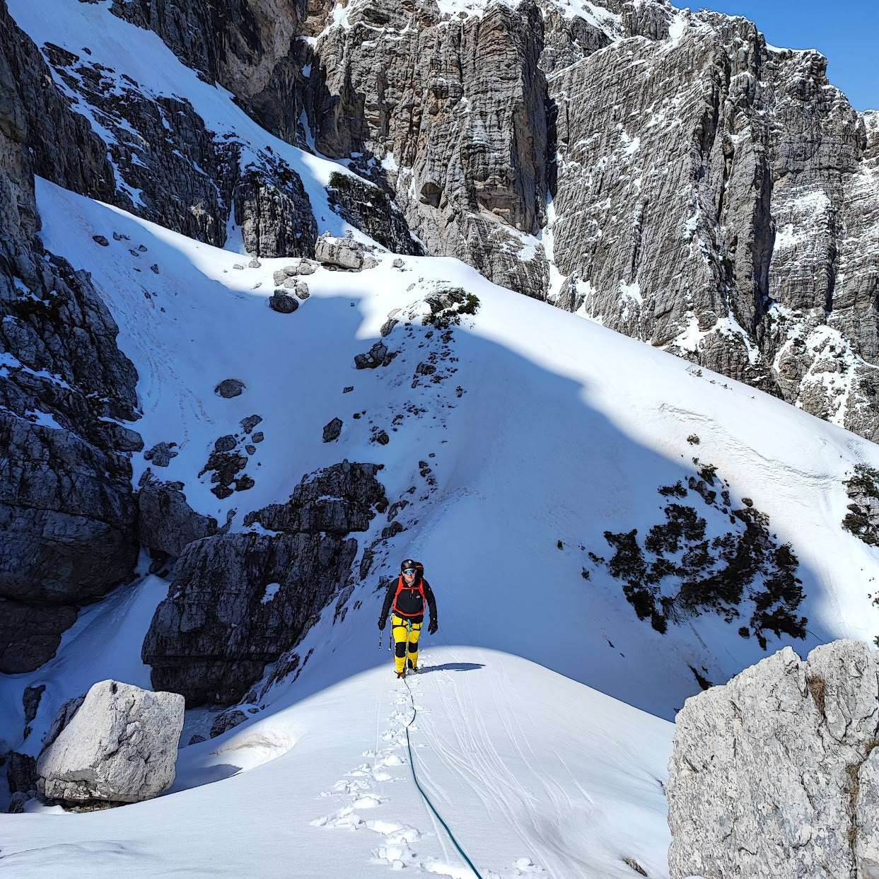 Alpinismo invernale a Torre Jolanda - Cristiano Gregnanin Guida Alpina Certificata Dolomiti