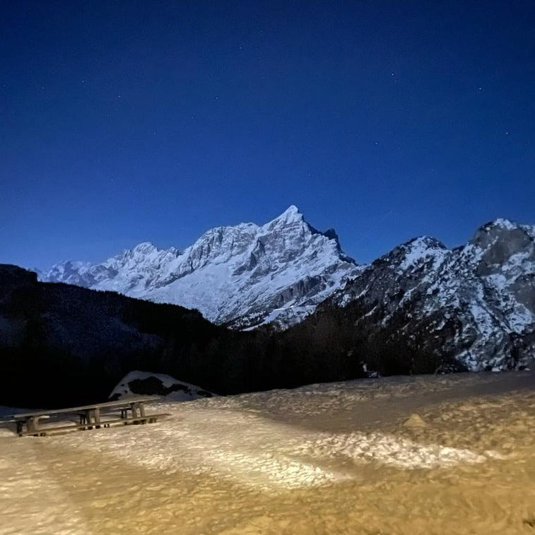 Ciaspolata notturna al rifugio Citta di Fiume con cena in rifugio - Cristiano Gregnanin Guida Alpina Certificata Dolomiti