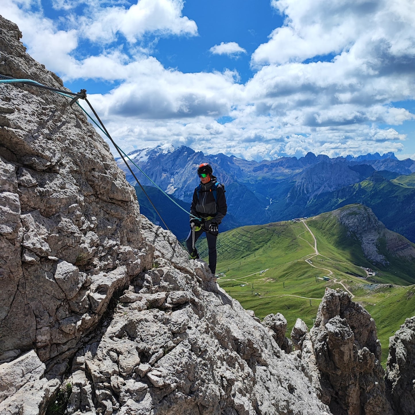 Ferrata alla forcella del Sasso Lungo - Furcela de Saslonch - Cristiano Gregnanin Guida Alpina Certificata Dolomiti