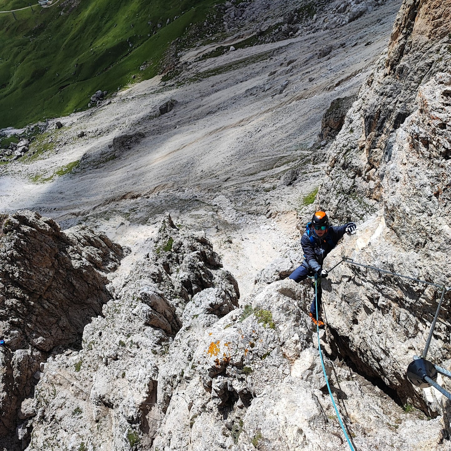 Ferrata alla forcella del Sasso Lungo - Furcela de Saslonch - Cristiano Gregnanin Guida Alpina Certificata Dolomiti