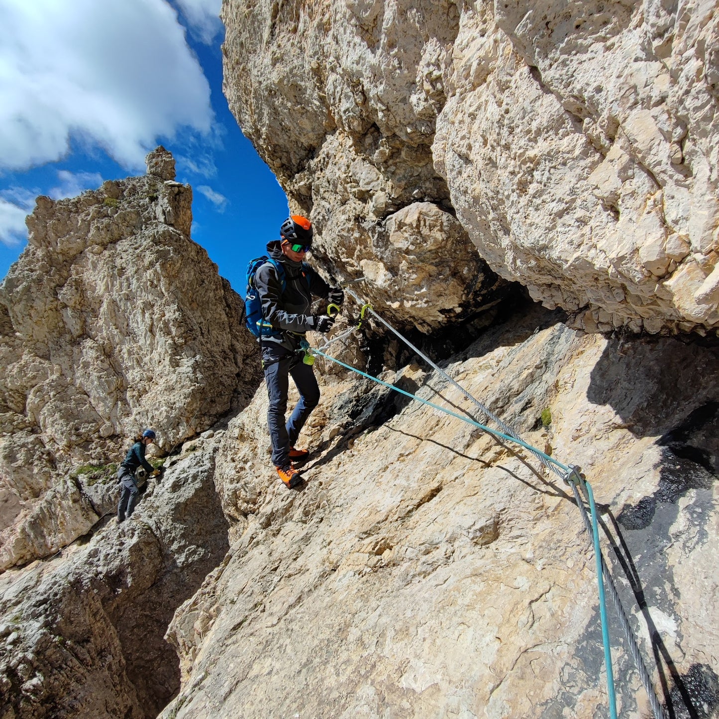 Ferrata alla forcella del Sasso Lungo - Furcela de Saslonch - Cristiano Gregnanin Guida Alpina Certificata Dolomiti