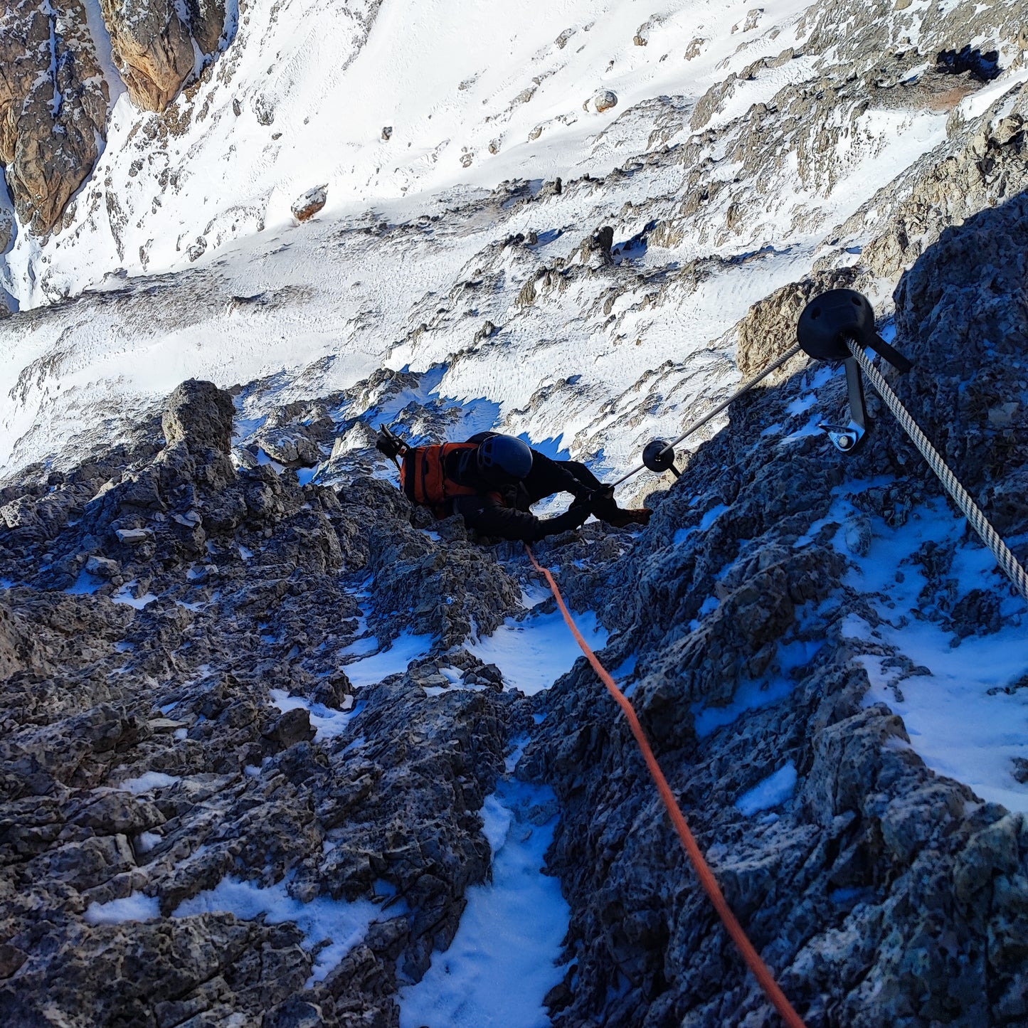 Ferrata invernale - Cristiano Gregnanin Guida Alpina Certificata Dolomiti
