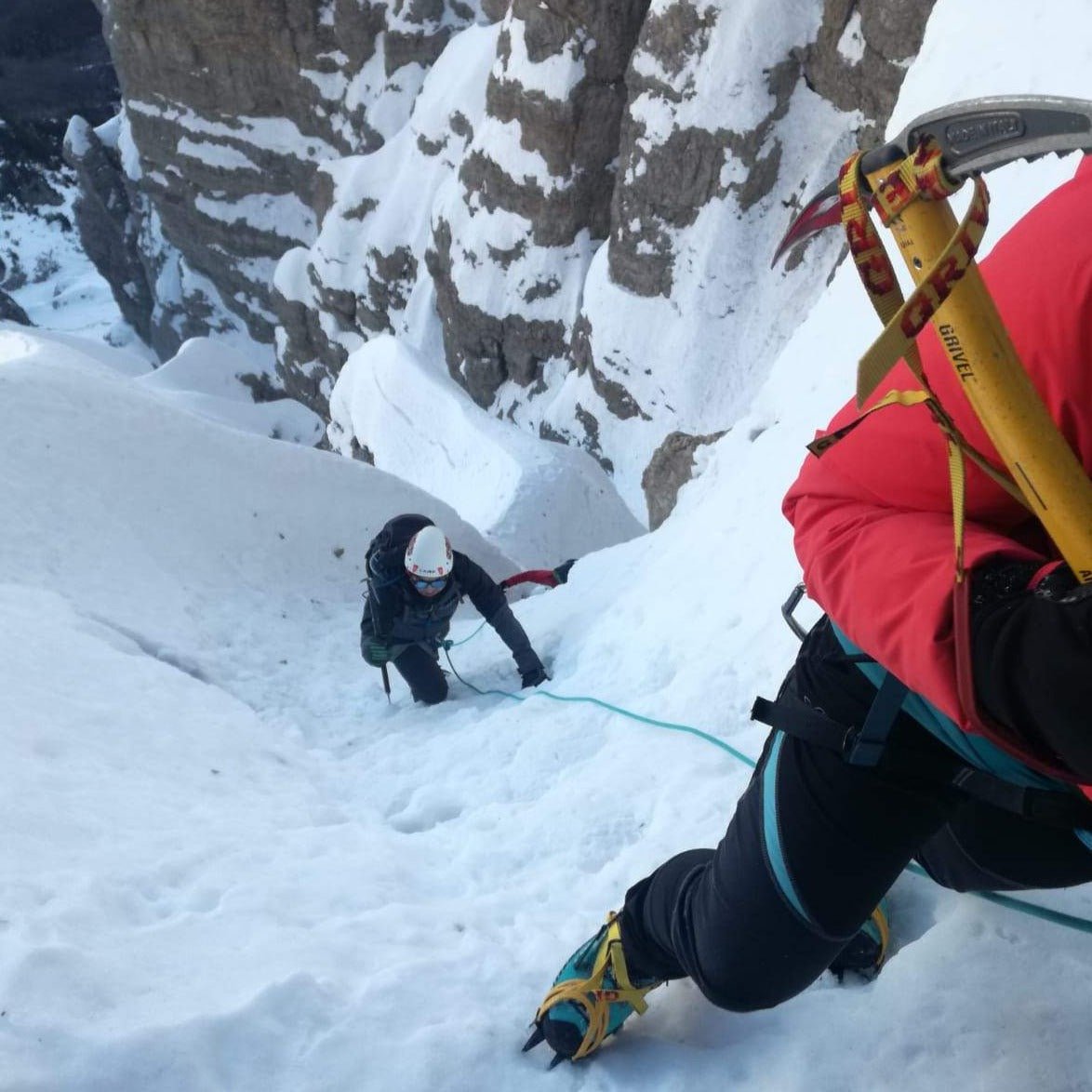Salita di un vajo media difficoltà - Piccole Dolomiti - Cristiano Gregnanin Guida Alpina Certificata Dolomiti